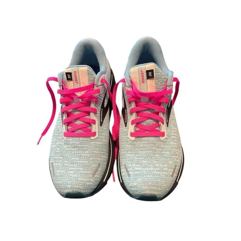 Brooks Womens Blue Pink Ghost 14 Road Running Athletic Sneaker Shoes Size 10